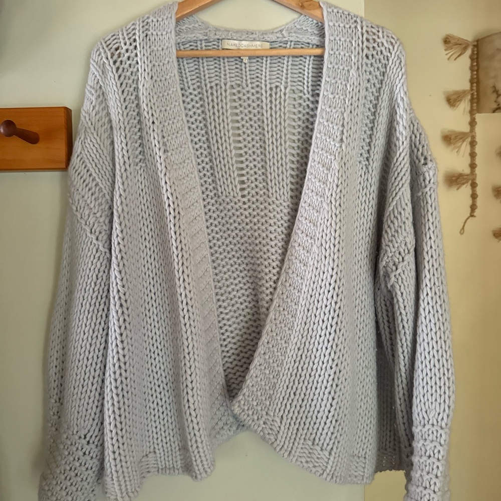 Naked Cashmere Chunky Mila Cardigan in Dusty Blue